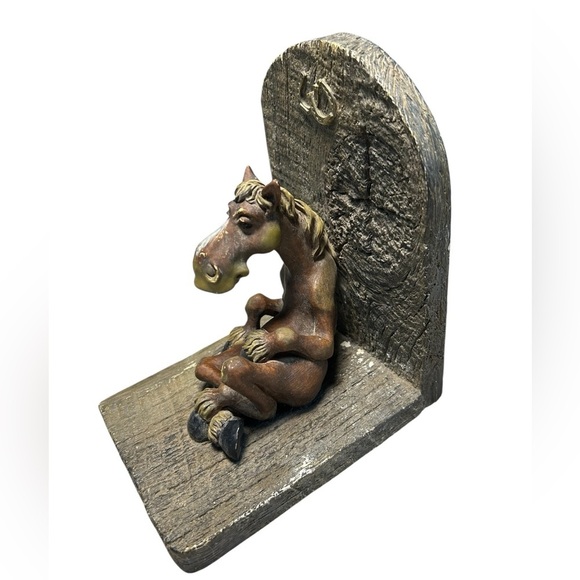 Montana Silversmiths Elmer Horses Laying Reclining Vintage Western Bookends - Picture 6 of 11